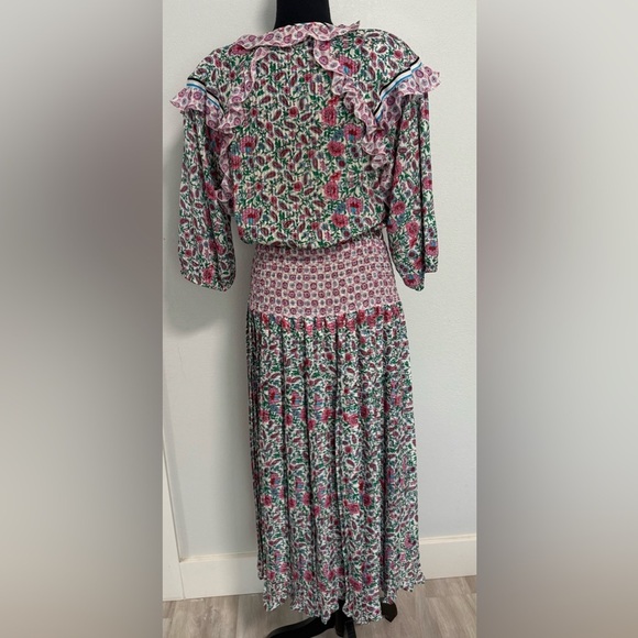 Diane Freis Original Georgette Maxi Dress Bohemian flower Floral Printed - Picture 12 of 16